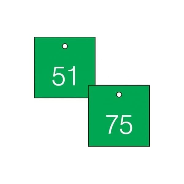 Accuform Engraved Numbered Tags, HS-Laminate, 0.3 in H x 3-1/4 in W, 25 PK TDG372GN - main